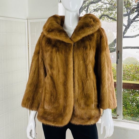 Vintage natural mink cocktail jacket w/pockets, M.